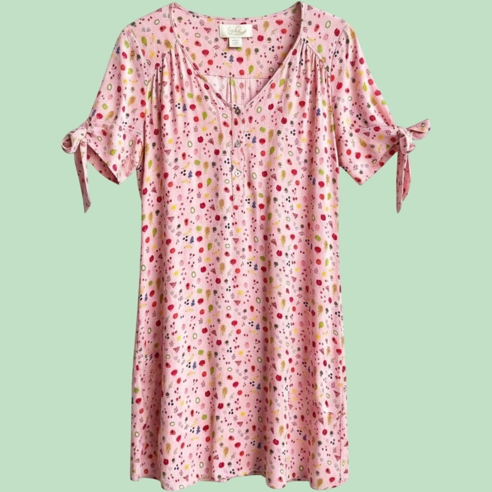 Larke by Anthropologie Southwoods Dress Pink Fruit Print Small